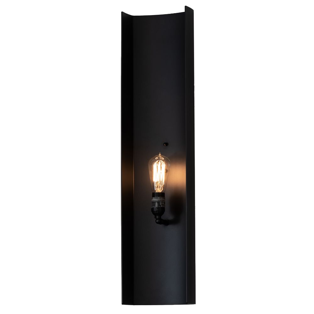 Meyda Lighting 232700 7" Wide Alva Wall Sconce In Black Glass (430 Is Metal Finish) 