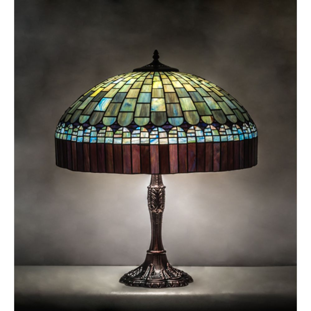Meyda Lighting 232801 26" High Candice Table Lamp in MAHOGANY BRONZE