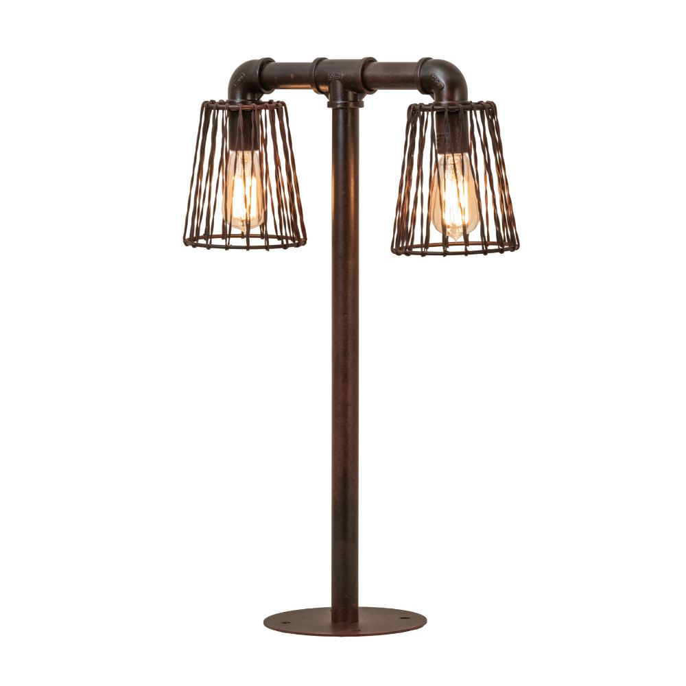 Meyda Lighting 232891 28" High X 18" Wide Pipedream 2 Light Table Lamp In  Rust Finish