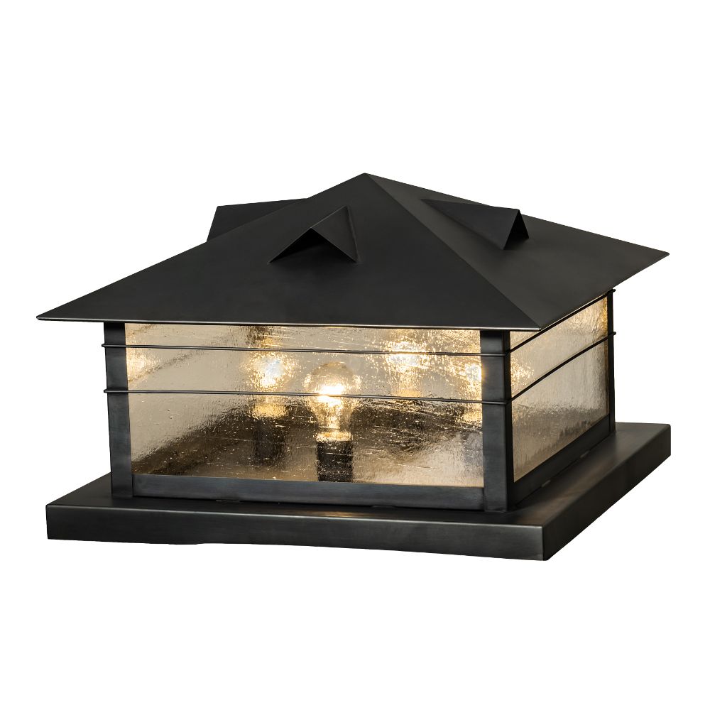 Meyda Lighting 233380 22" Square Arrowhead Pier Mount In Black Glass (430 Is Metal Finish);clear Seeded Glass Or Acrylic 
