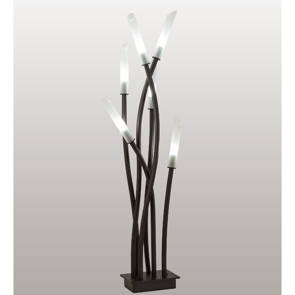 Meyda Lighting 233463 42" High Titicaca 6 Light Table Lamp In Frosted Clear(seeded) Glass Or Acrylic Oil Rubbed Bronze