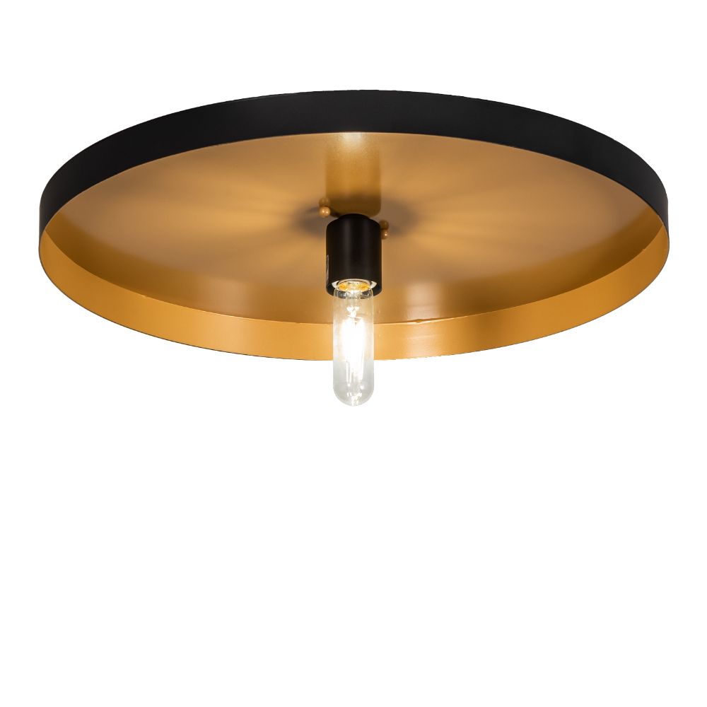 Meyda Lighting 233499 20" Wide Cilindro Flushmount In Black Glass (430 Is Metal Finish);gold 