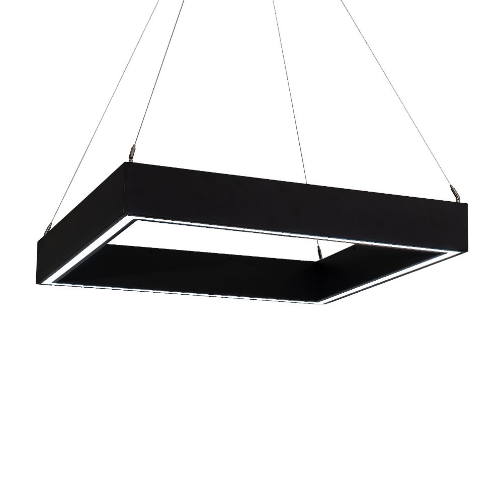Meyda Lighting 233715 36" Square Anillo Quadrato Pendant In Black Glass (430 Is Metal Finish);white 