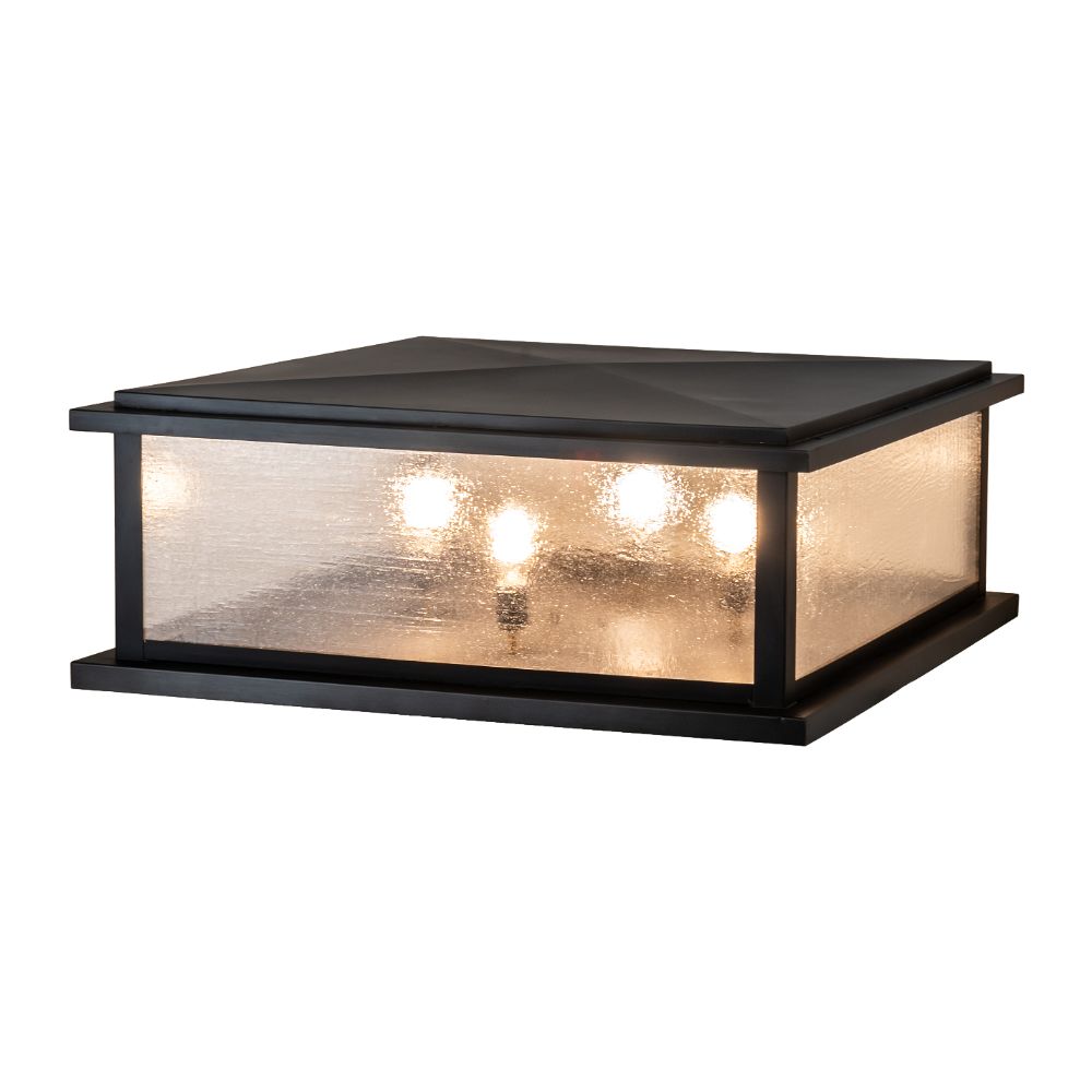Meyda Lighting 233742 37" Square Mission Prime Pier Mount In Clear Seeded Glass Or Acrylic Craftsman Brown Finish