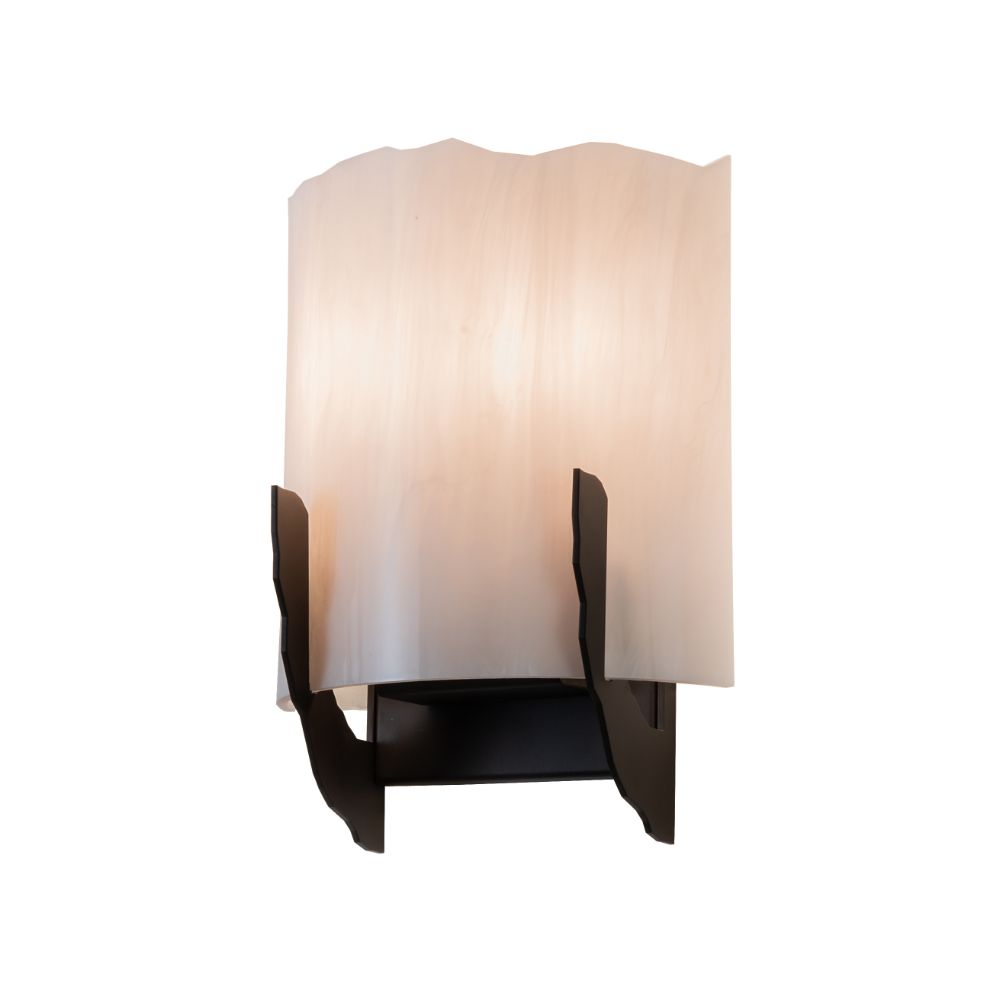 Meyda Lighting 233882 8" Wide Octavia Wall Sconce In White Oil Rubbed Bronze