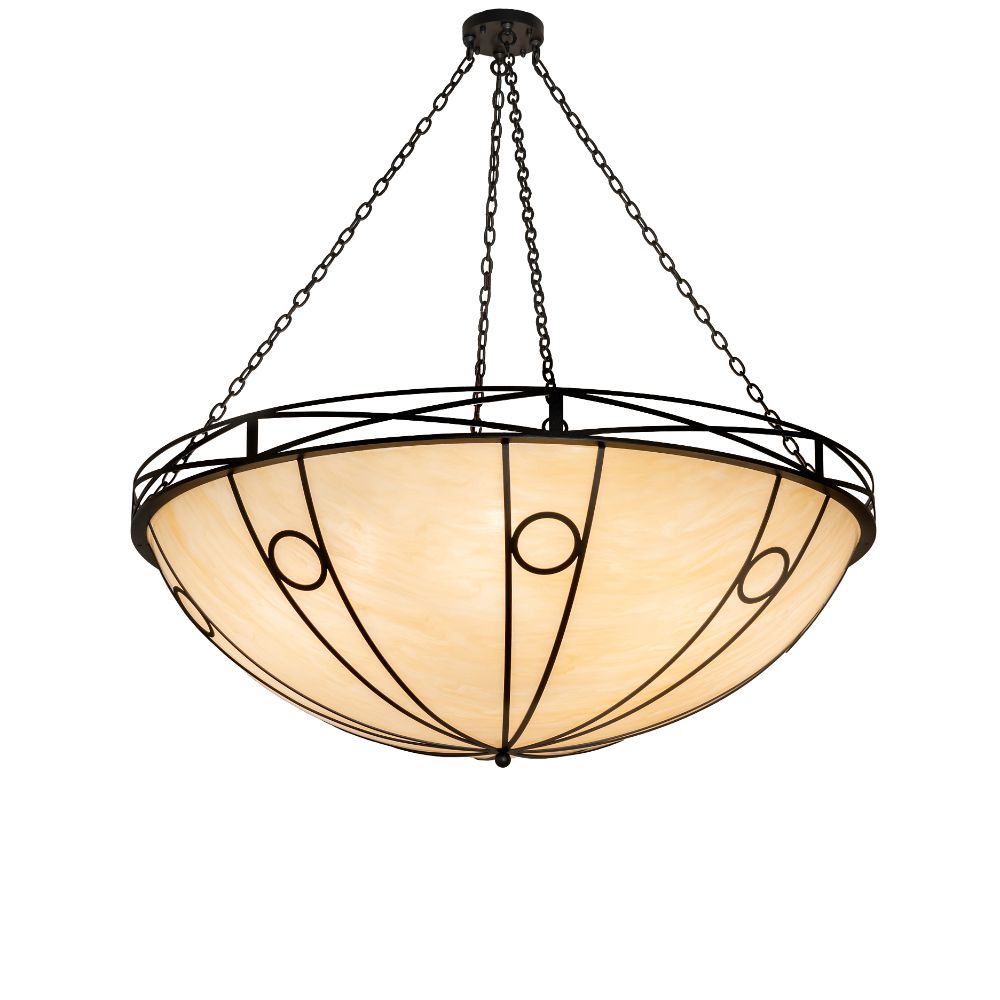 Meyda Lighting 234765 60" Wide Pelican Bay Inverted Pendant In White Wrought Iron