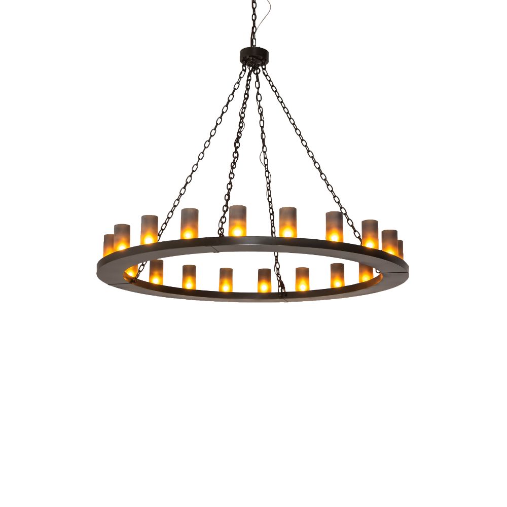 Meyda Lighting 235046 60" Wide Loxley 20 Light Chandelier In Amber Glass (not Mica);frosted Clear(seeded) Glass Or Acrylic Timeless Bronze