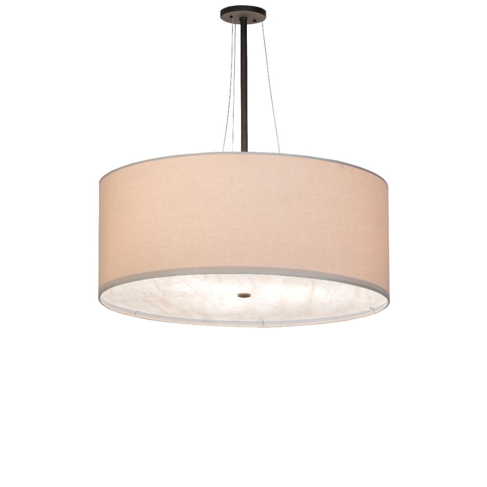 Meyda Lighting 236457 30" Wide Cilindro Textrene Pendant In Beige;white Oil Rubbed Bronze