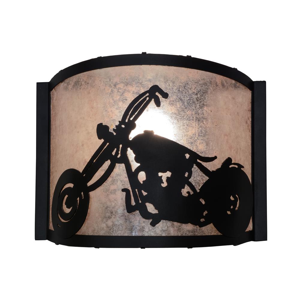 Meyda Tiffany Lighting 23826 12"W Motorcycle Wall Sconce