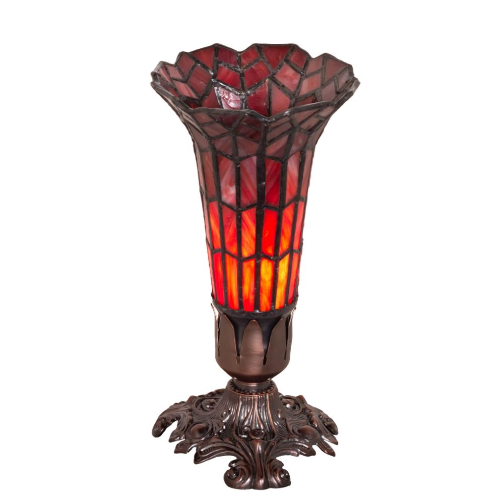 Meyda Lighting 239057 8" High Stained Glass Pond Lily Victorian Mini Lamp