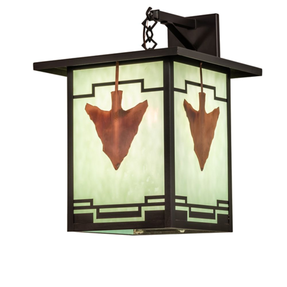 Meyda Lighting 239207 14" Square Hyde Park Arrowhead Wall Sconce in Craftsman Brown Finish