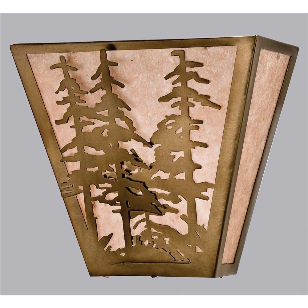 Meyda Tiffany Lighting 23937 2 Light Tall Pines Wall Sconce, Antique Copper