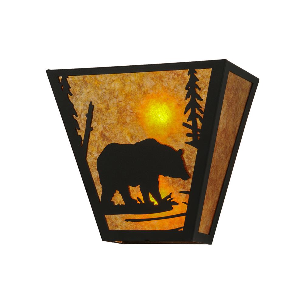Meyda Tiffany Lighting 23939 2 Light Bear Wall Sconce, Black