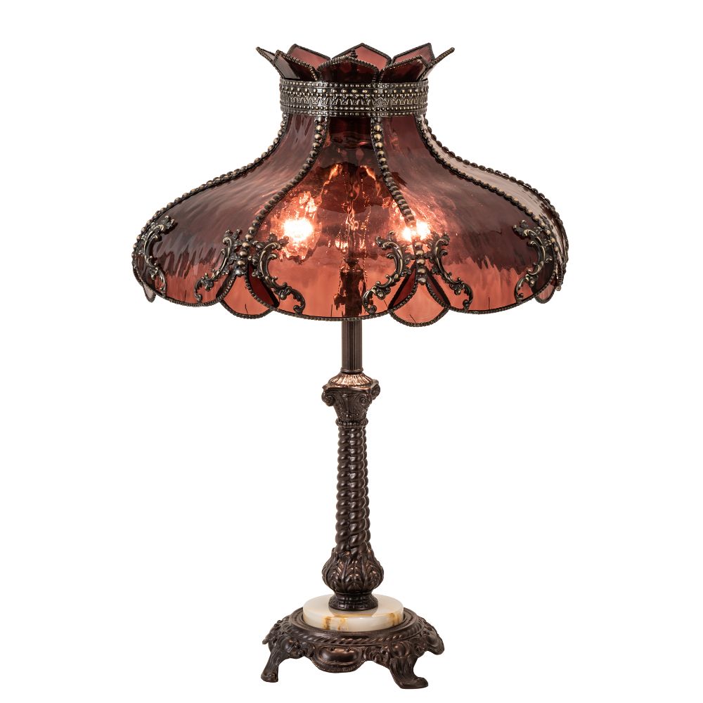Meyda Lighting 240466 22" Wide Elizabeth Table Lamp in Craftsman Brown Finish
