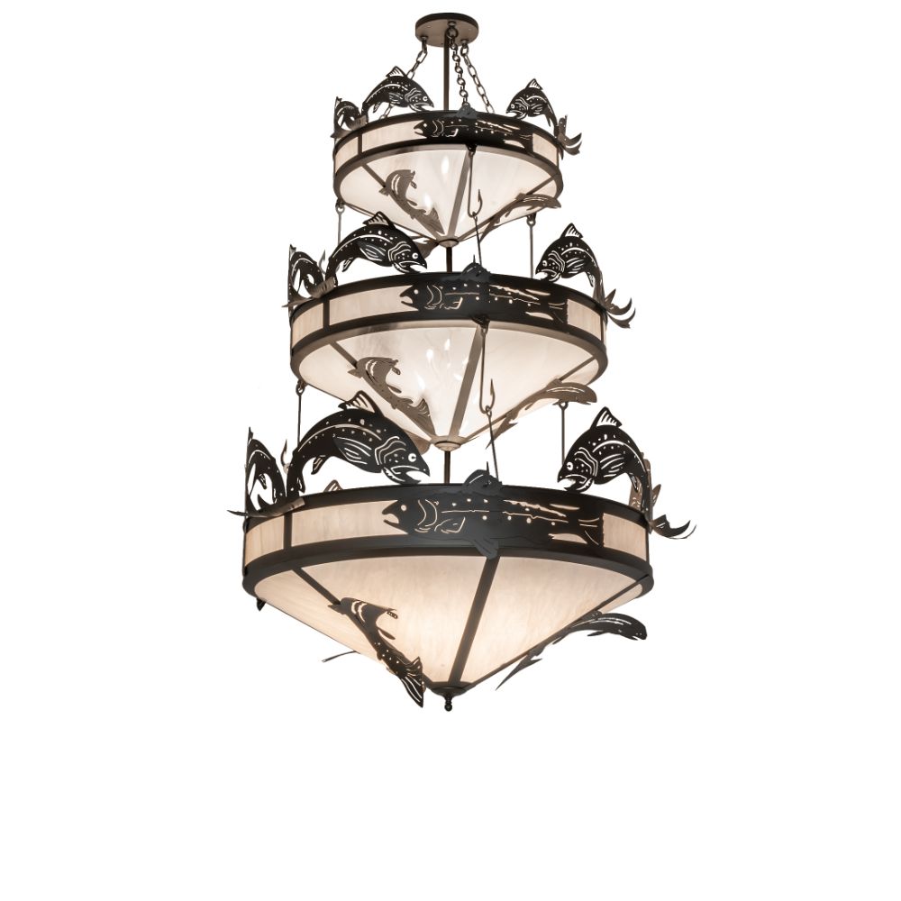Meyda Lighting 240759 58" Wide Catch of the Day Trout Three Tier Chandelier 
