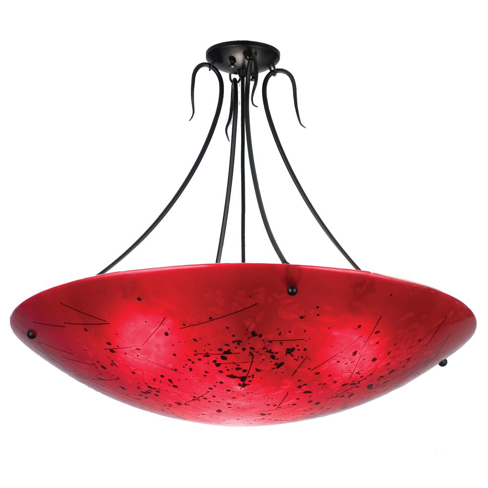 Meyda Tiffany Lighting 24163 30"W Luce Rossa Fused Glass Inverted Semi-Flushmount