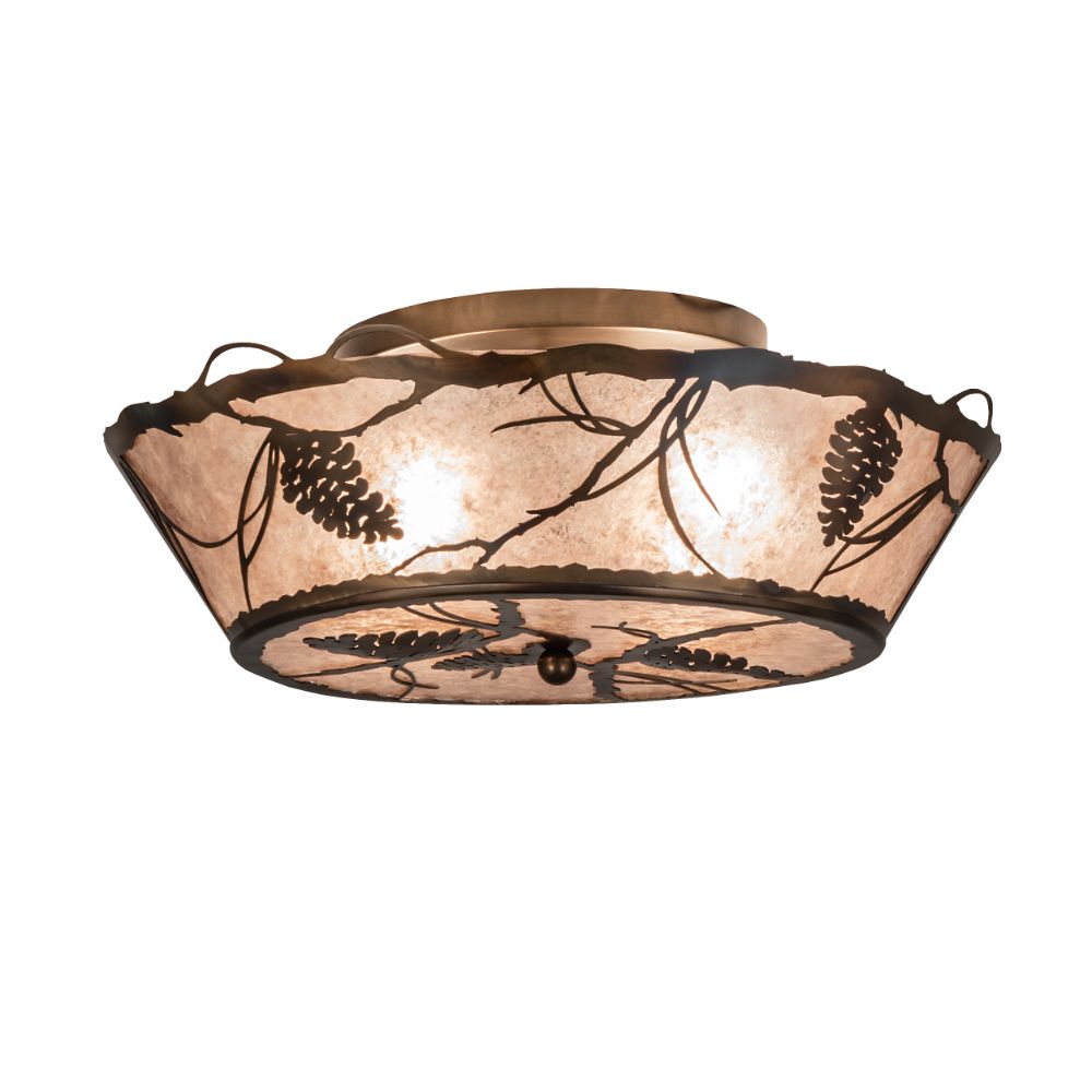 Meyda Lighting 242028 23" Wide Whispering Pines Flushmount in Antique Copper Finish