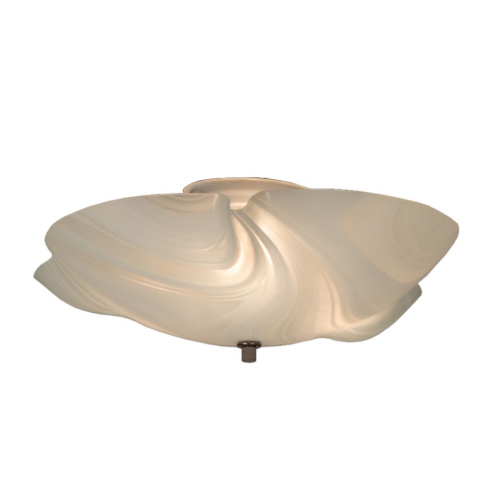 Meyda Lighting 242095 16" Wide Metro Blanco Swirl Organic Flushmount in Brushed Nickel