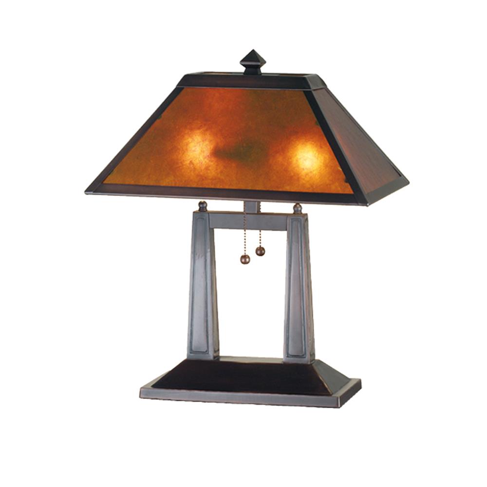 Meyda Tiffany Lighting 24216 20"H Van Erp Amber Mica Oblong Table Lamp