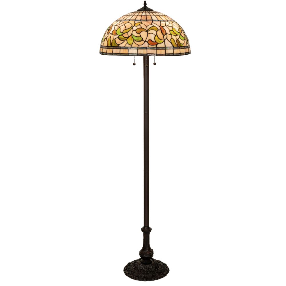 Meyda Lighting 242797 60" High Tiffany Turning Leaf Floor Lamp