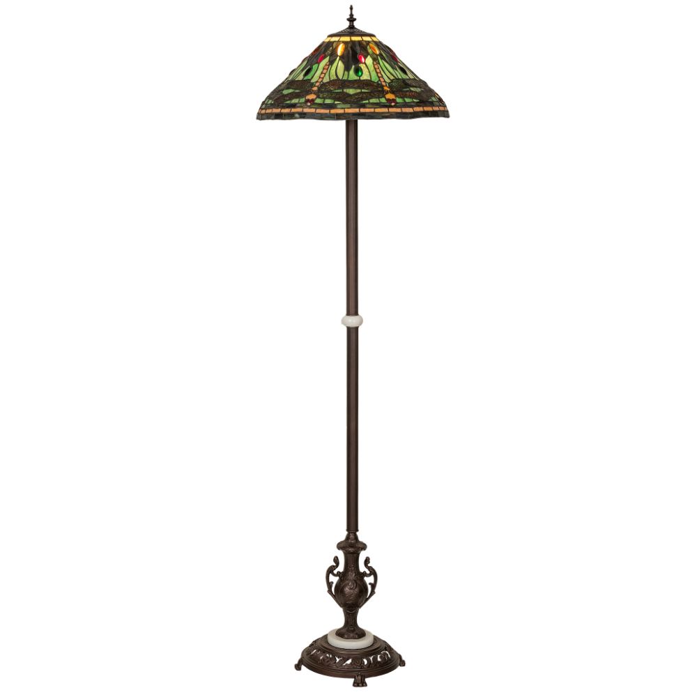 Meyda Lighting 242832 71" High Tiffany Dragonfly Floor Lamp