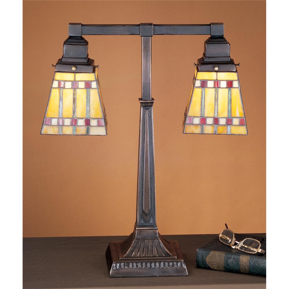 Meyda Tiffany Lighting 24286 19.5"H Prairie Corn 2 Arm Desk Lamp