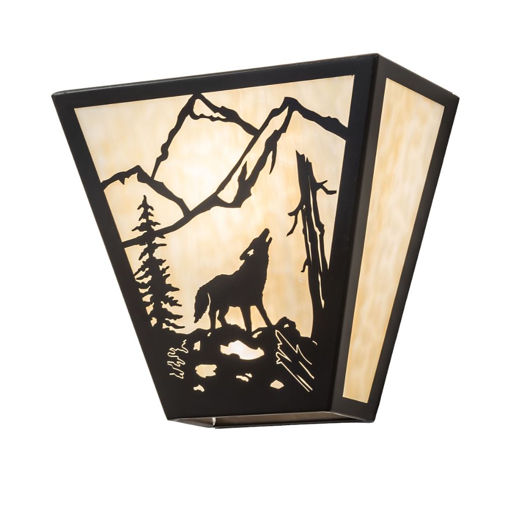 Meyda Lighting 243392 13" Wide Wolf on the Loose Wall Sconce in Timeless Bronze