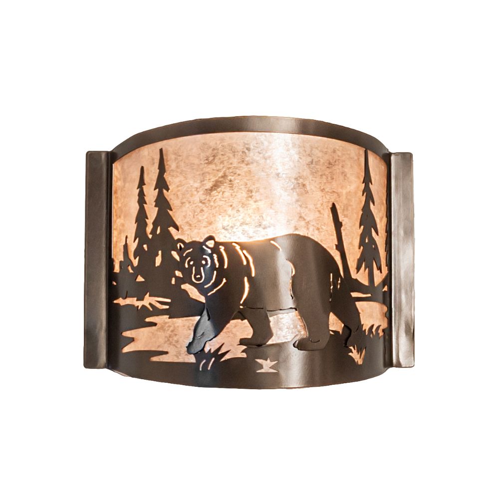 Meyda Lighting 243424 12" Wide Bear at Lake Left Wall Sconce in Bronze Finish