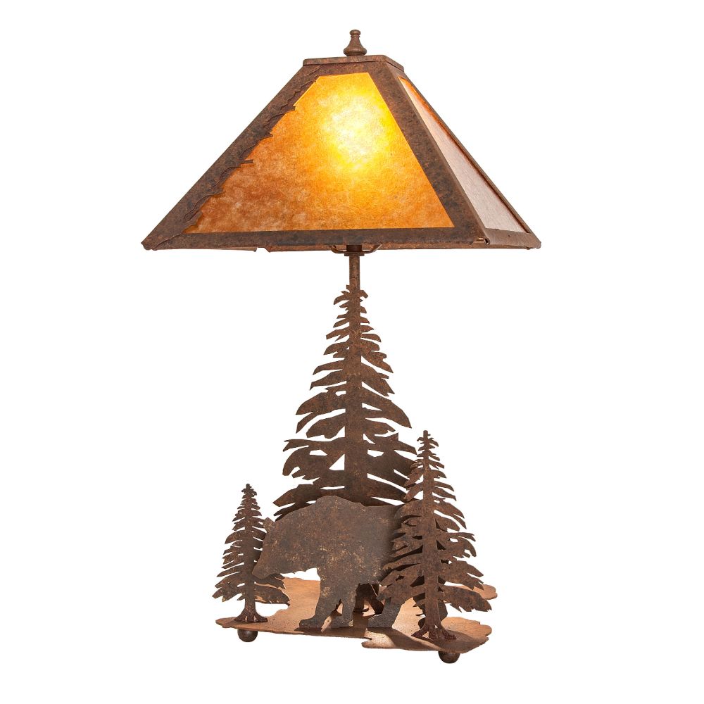 Meyda Lighting 244667 21" High Lone Bear Table Lamp in Rust Finish