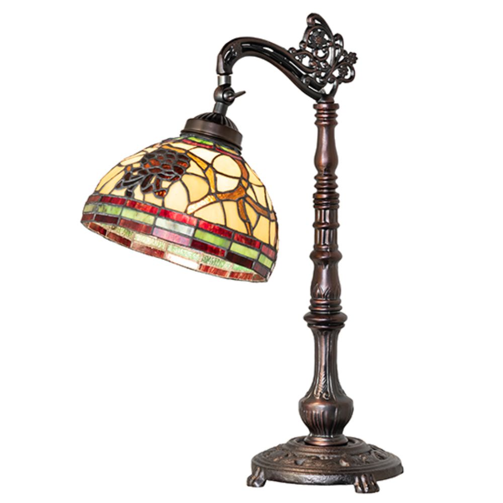 Meyda Lighting 244791 20" High Pinecone Bridge Arm Table Lamp