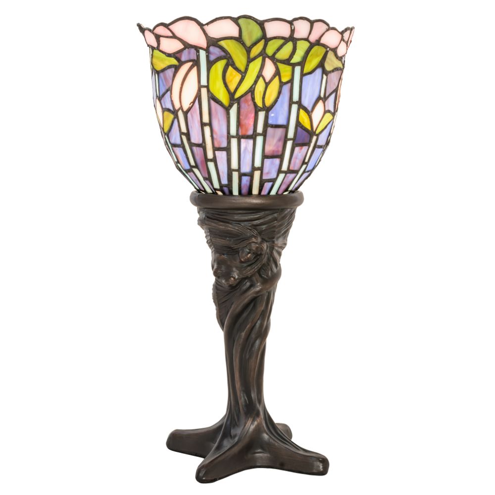 Meyda Lighting 244885 15" High Tiffany Flowering Lotus Mini Lamp