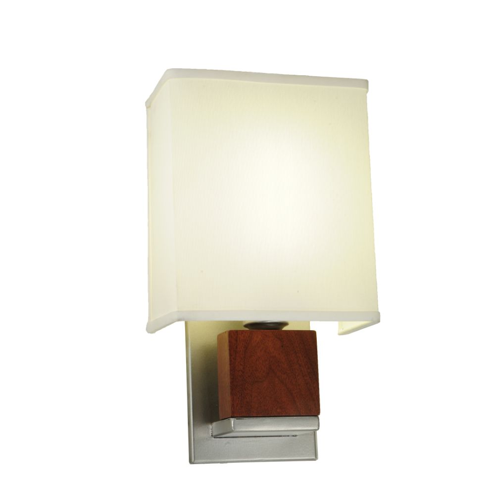 Meyda Lighting 245404 8.25" Wide Navesink Wall Sconce in Nickel Finish;natural Wood