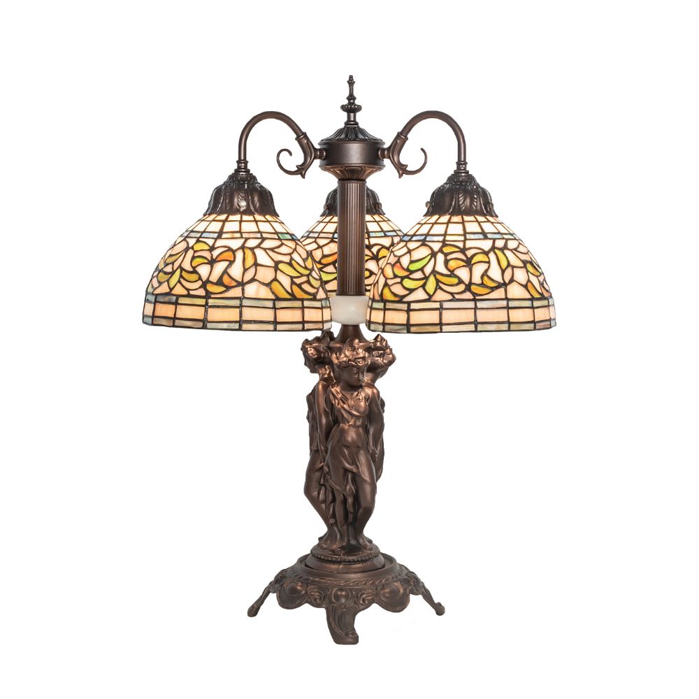 Meyda Lighting 245480 23" High Tiffany Turning Leaf Table Lamp