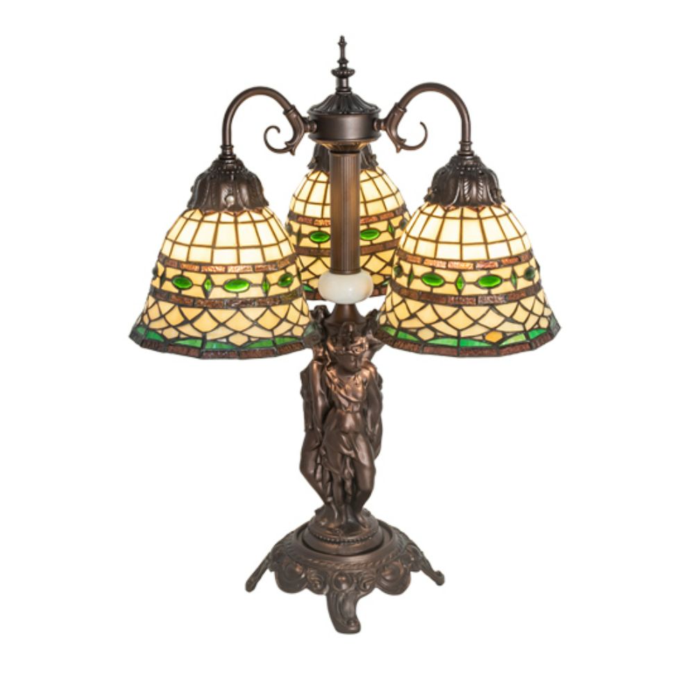 Meyda Lighting 245484 23" High Tiffany Roman 3 Light Table Lamp