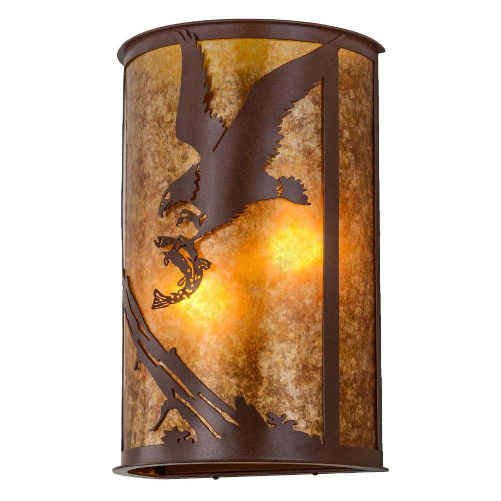 Meyda Lighting 247275 13" Wide Strike of the Eagle Wall Sconce in Rust Finish