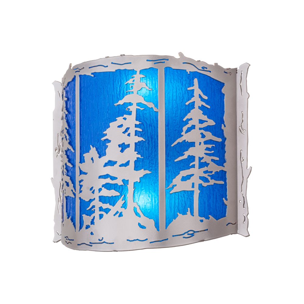 Meyda Lighting 247411 15" Wide Tall Pines Wall Sconce in Nickel Finish