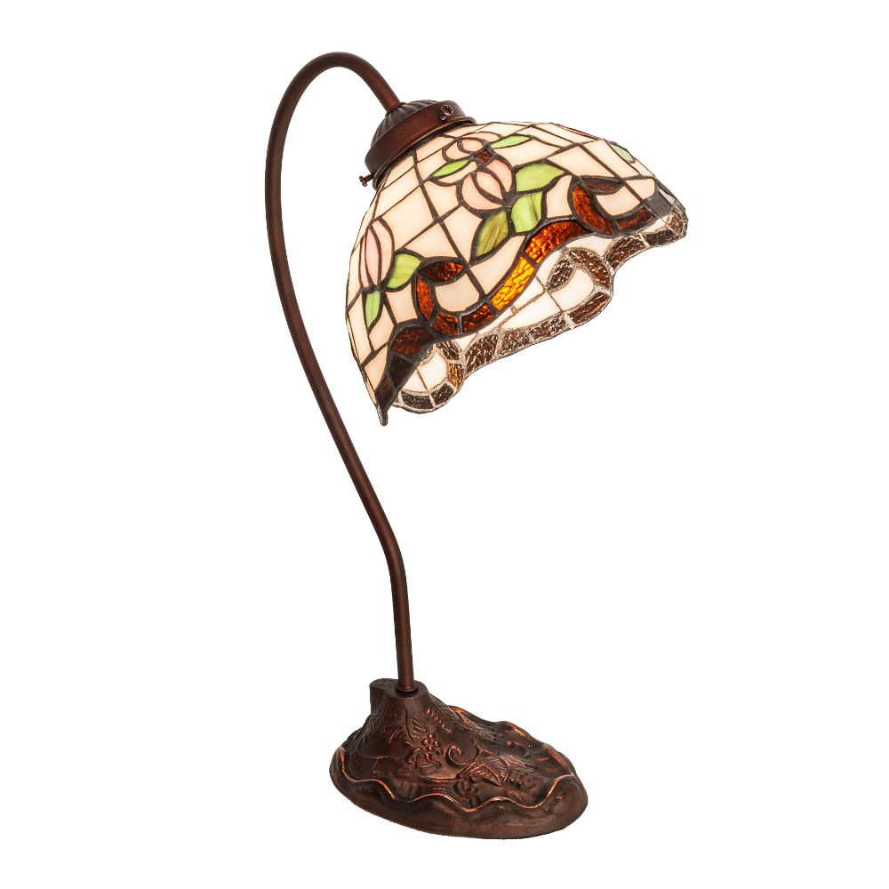 Meyda Lighting 247780 18" High Roseborder Desk Lamp
