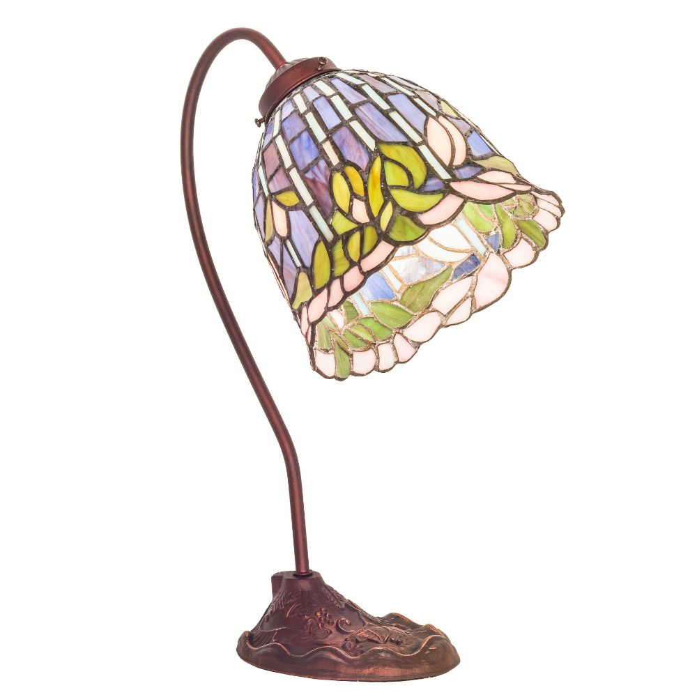 Meyda Lighting 247789 18" High Tiffany Flowering Lotus Desk Lamp