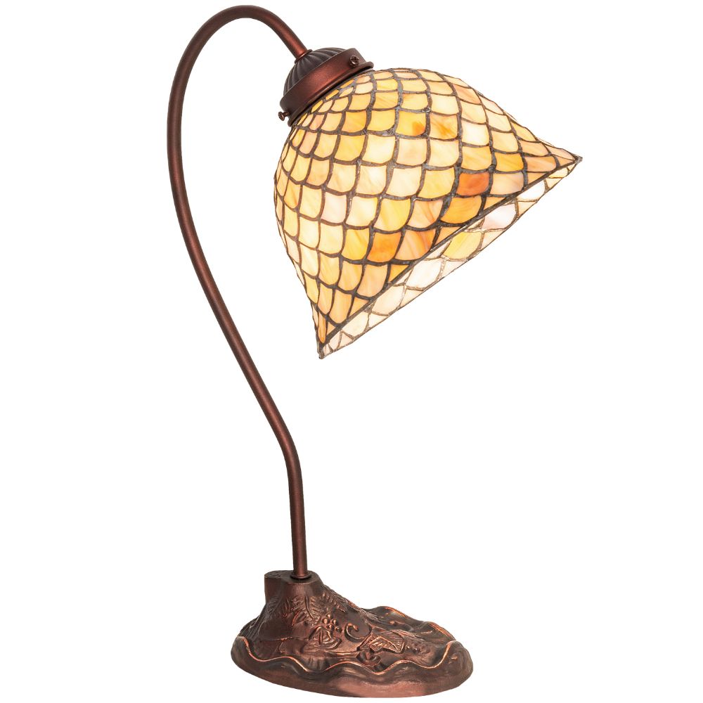 Meyda Lighting 247821 8" Wide Tiffany Fishscale Desk Lamp