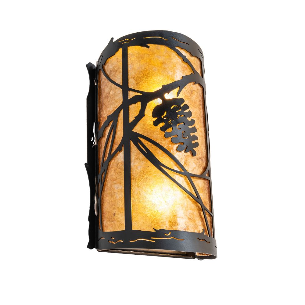Meyda Lighting 247903 8" Wide Whispering Pines Left Wall Sconce 