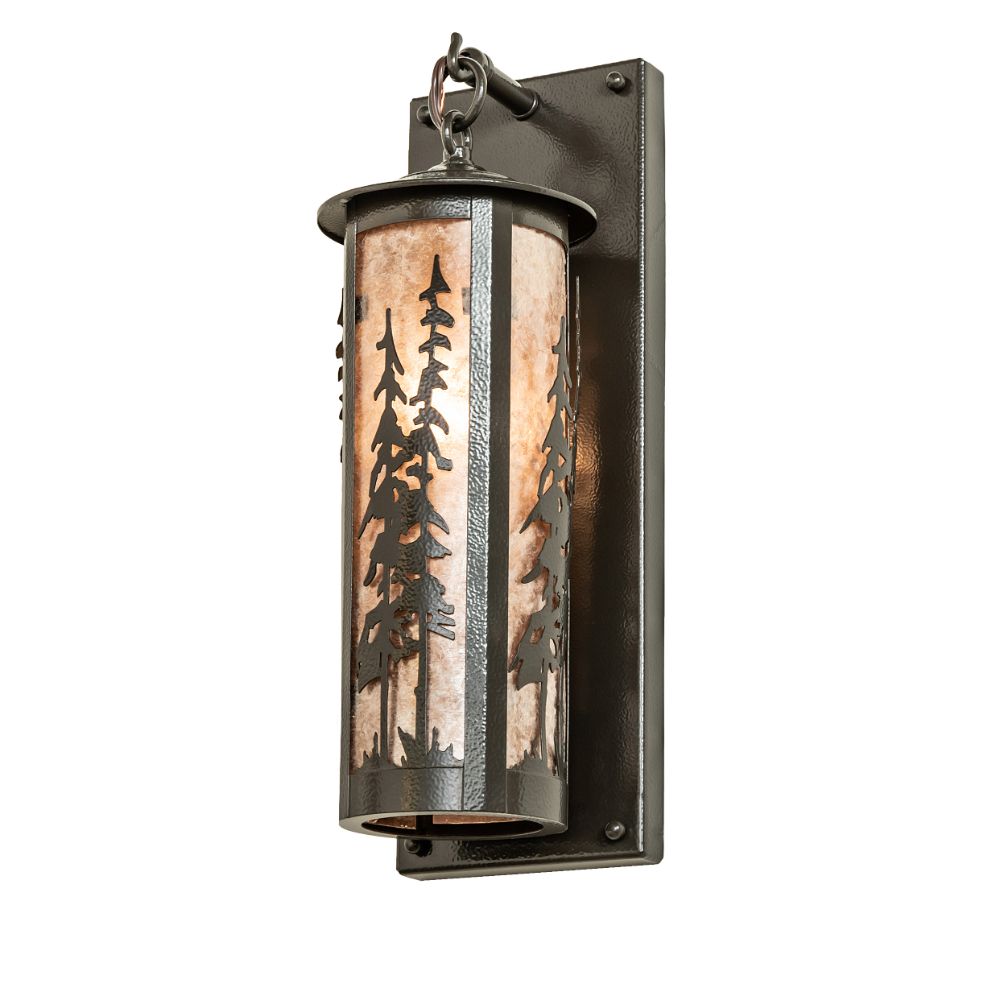 Meyda Lighting 249022 5" Wide Fulton Tall Pines Hanging Wall Sconce in Timeless Bronze