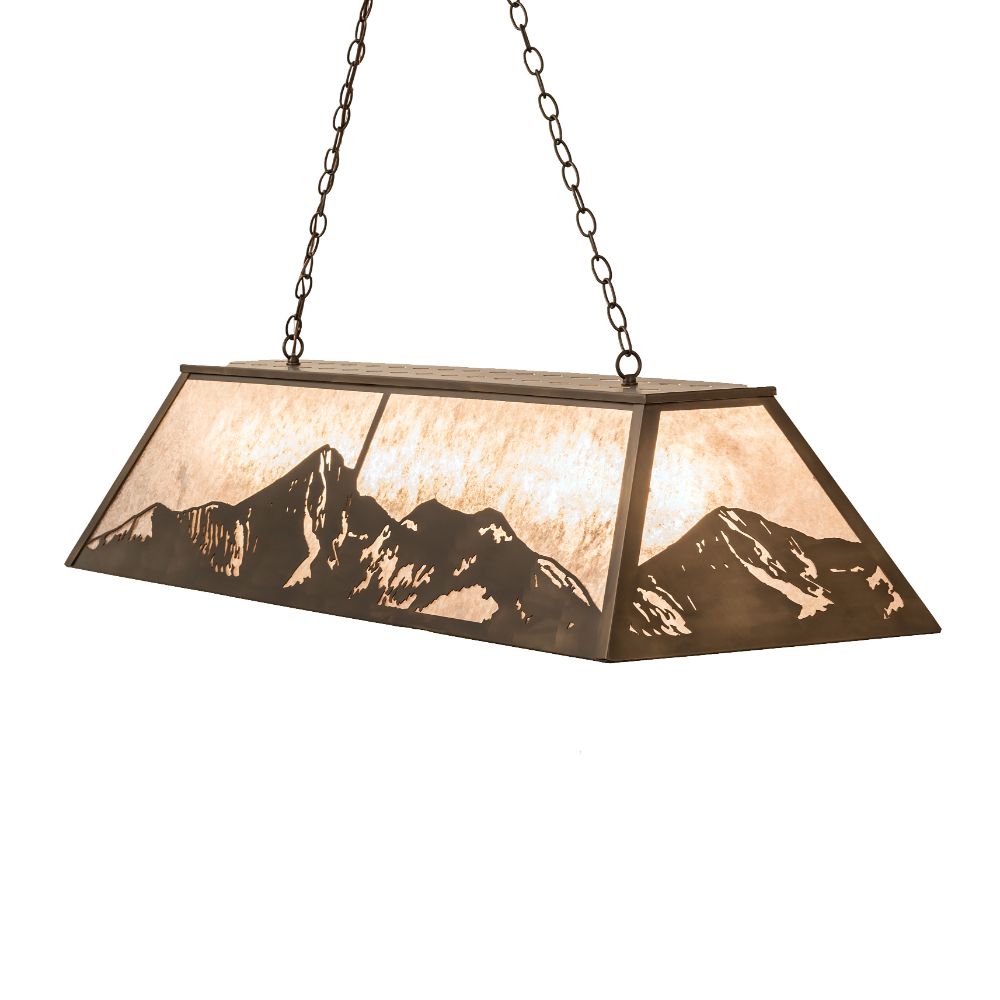Meyda Lighting 249972 61" Long Mountain Range Oblong Pendant in Antique Copper Finish