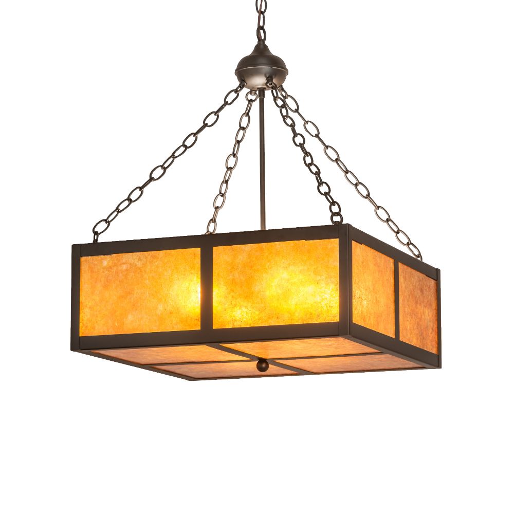 Meyda Lighting 250052 22" Wide Mission Prime Inverted Pendant in Oil Rubbed Bronze