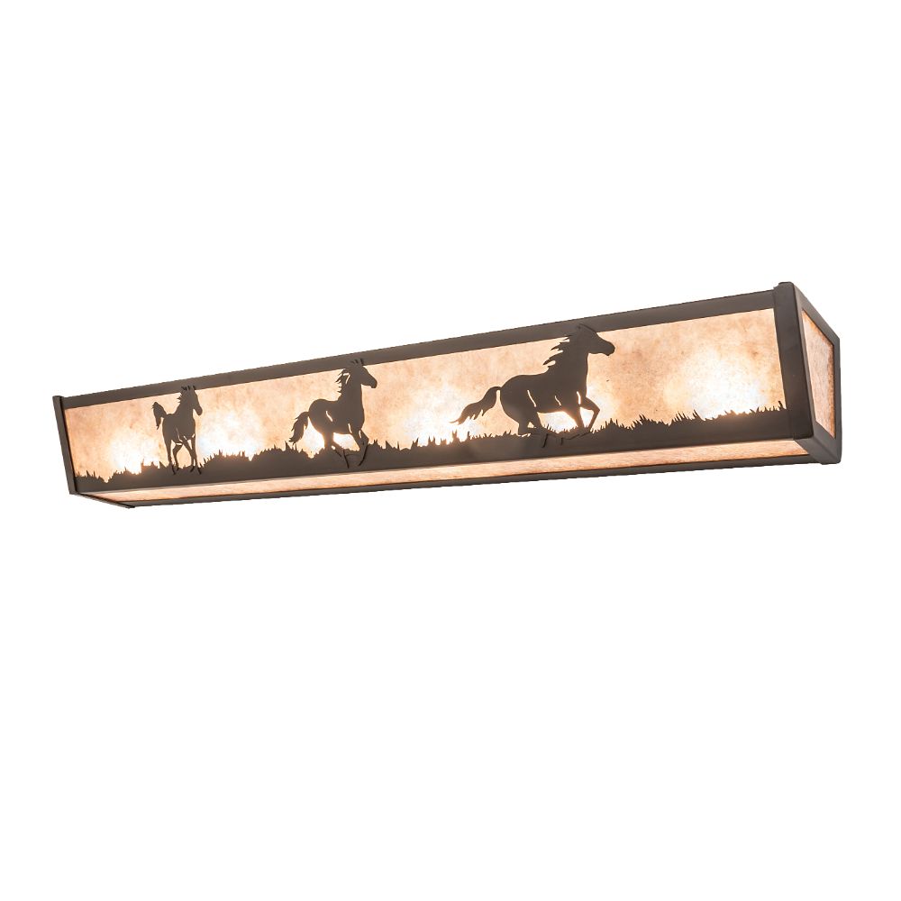 Meyda Lighting 250531 36" Long Running Horses Vanity Light in Oil Rubbed Bronze