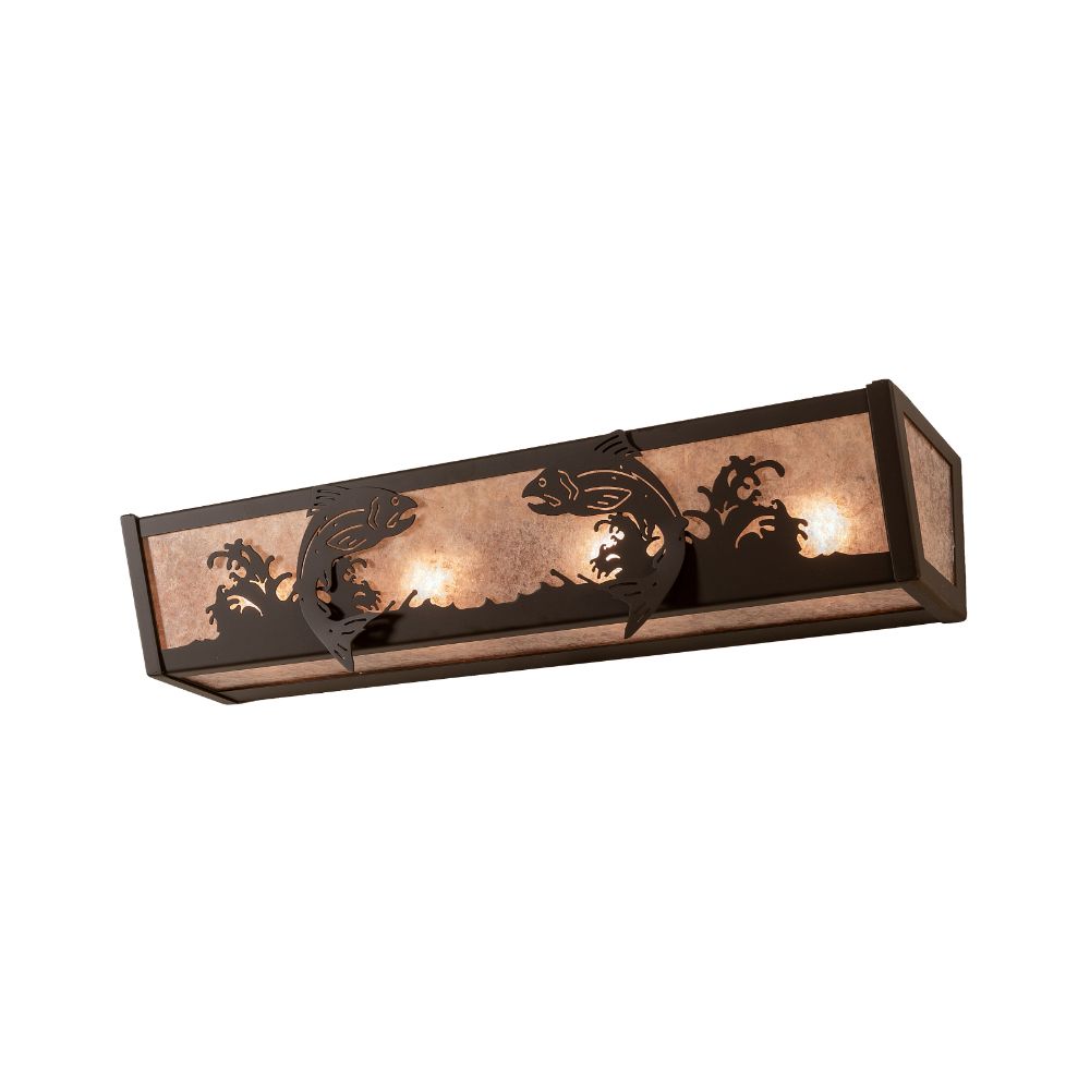Meyda Lighting 250534 24" Wide Leaping Trout Vanity Light in Oil Rubbed Bronze
