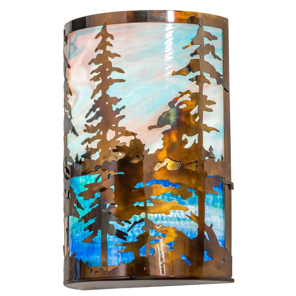 Meyda Lighting 250945 12" Wide Tall Pines Wall Sconce in Transparent Copper;burnished