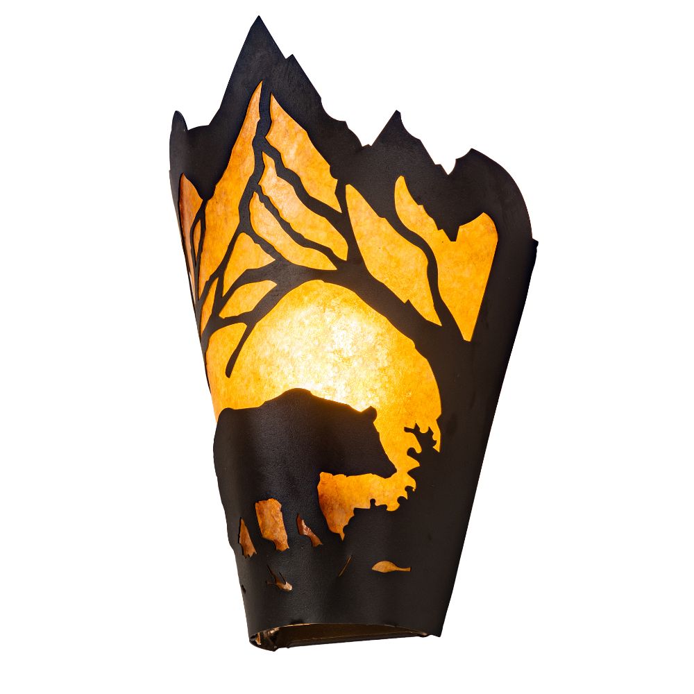Meyda Lighting 251248 8" Wide Bear at Dawn Right Wall Sconce 