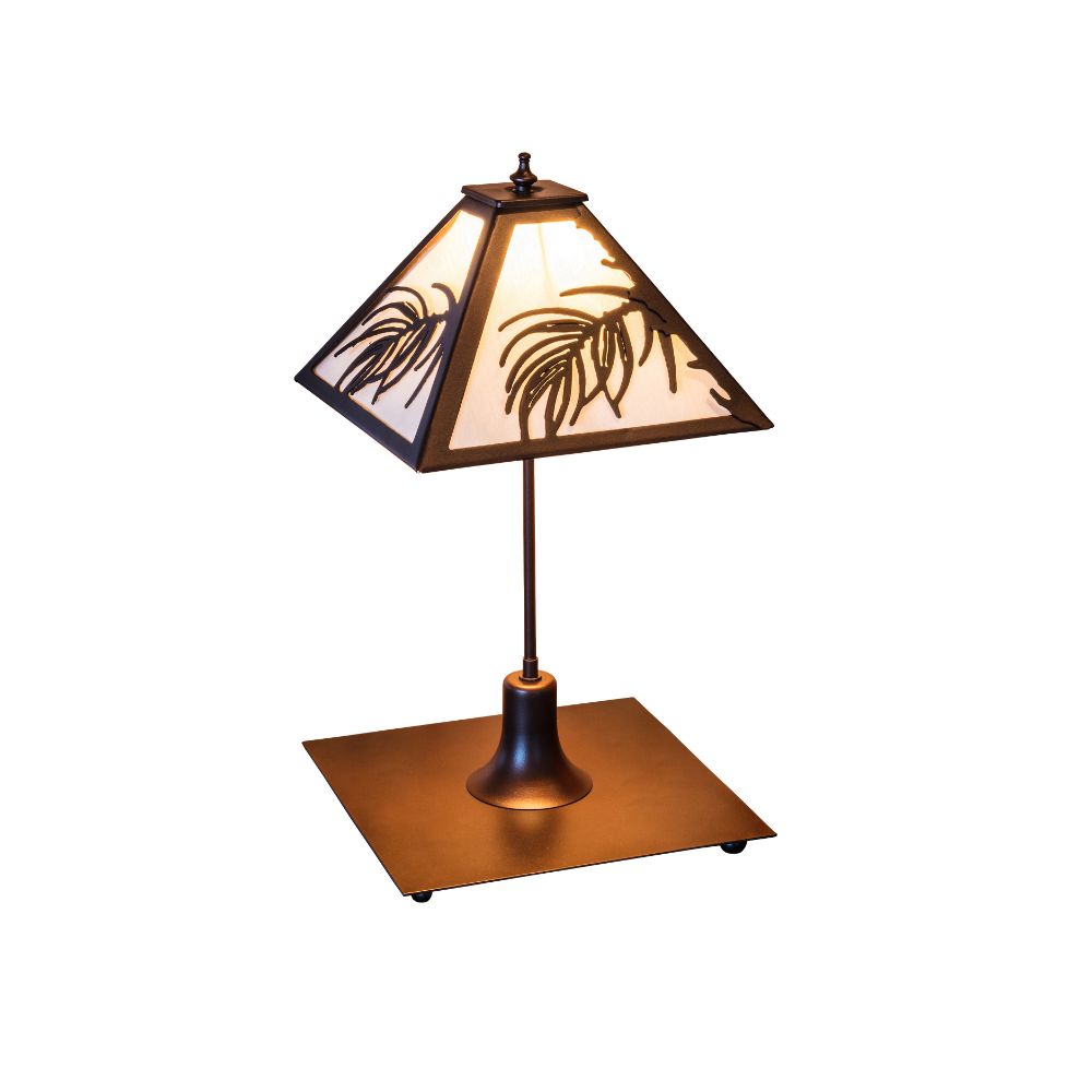 Meyda Lighting 251508 17" Wide Pine Needle Table Lamp in Mahogany Bronze