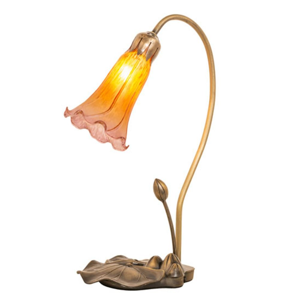 Meyda Lighting 251564 16" High Amber/Purple Pond Lily Accent Lamp