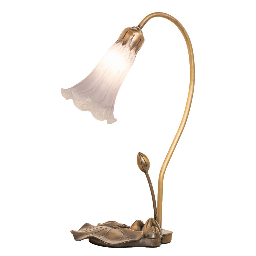 Meyda Lighting 251565 16" High Grey Pond Lily Mini Lamp